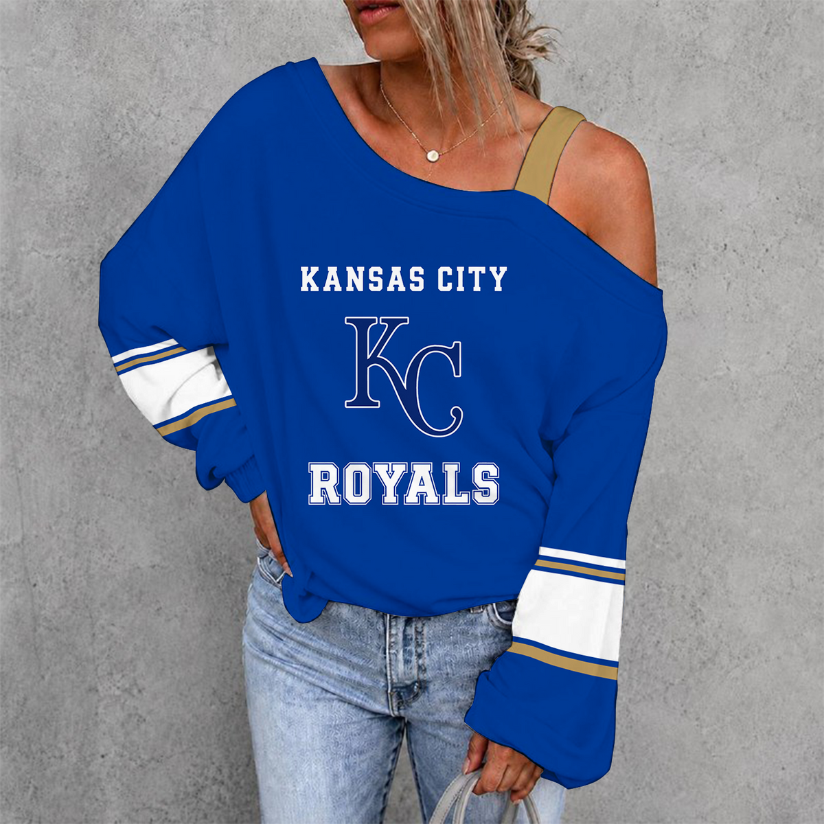 [FLASH SALE] NEW CUSTOMIZED MLB19 KCR KANSAS CITY ROYALS DROP SHOULDER SWEATSHIRT