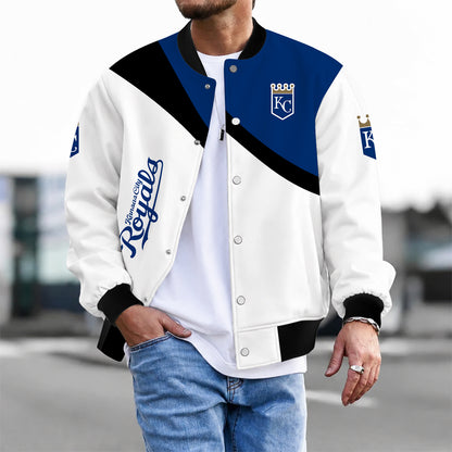 [FLASH SALE] NEW CUSTOMIZED MLB19 KCR KANSAS CITY ROYALS SATIN VARSITY & BASEBALL JACKET