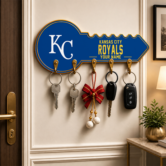 [FLASH SALE] NEW CUSTOMIZED MLB19 KCR KANSAS CITY ROYALS WALL KEY HOLDER FOR HOME
