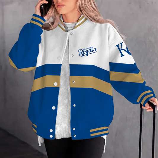 [FLASH SALE] NEW CUSTOMIZED MLB19 KCR KANSAS CITY ROYALS SATIN VARSITY & BASEBALL JACKET