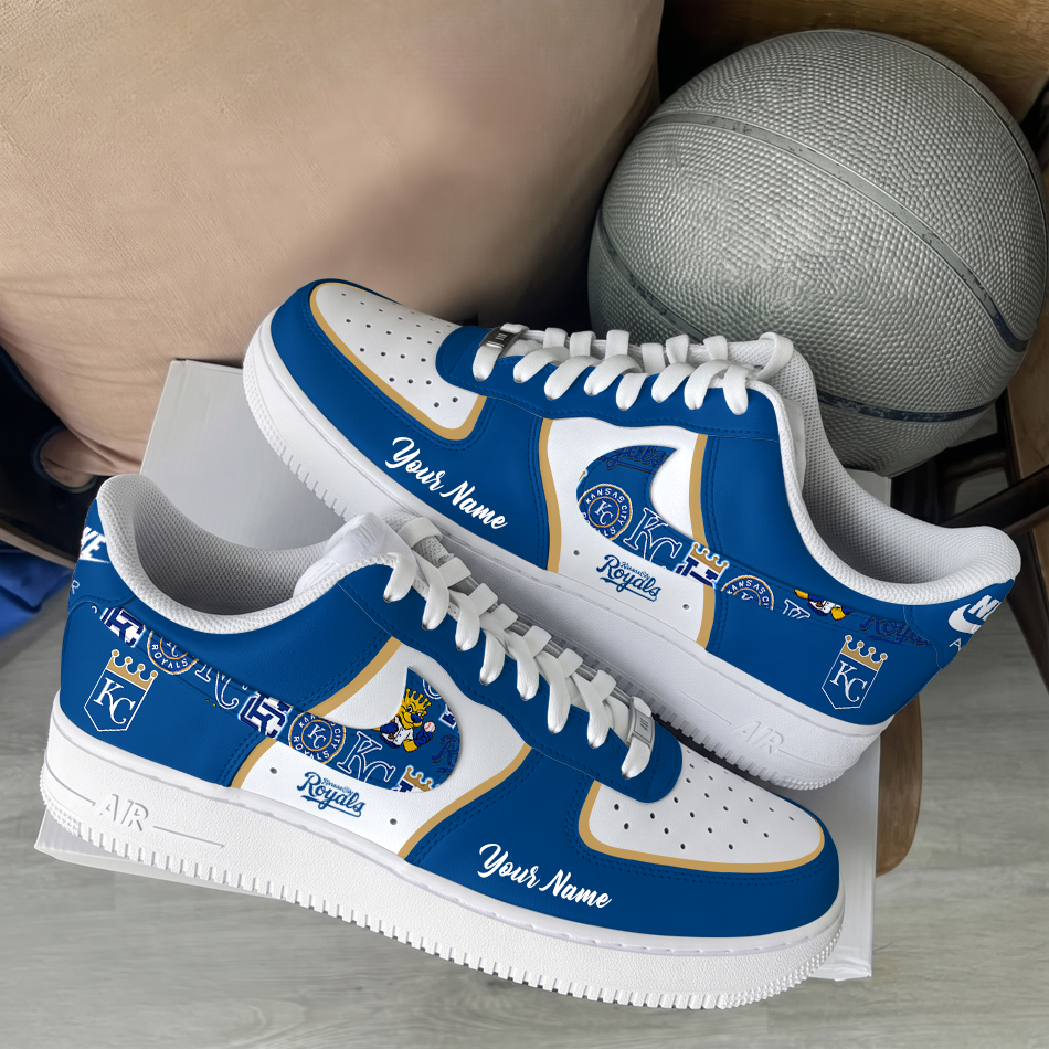 [FLASH SALE] NEW CUSTOMIZED MLB19 KCR KANSAS CITY ROYALS AF1 SHOES