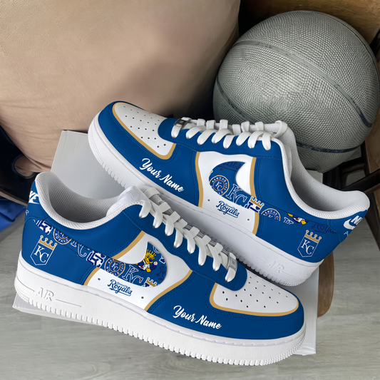 [FLASH SALE] NEW CUSTOMIZED MLB19 KCR KANSAS CITY ROYALS AF1 SHOES