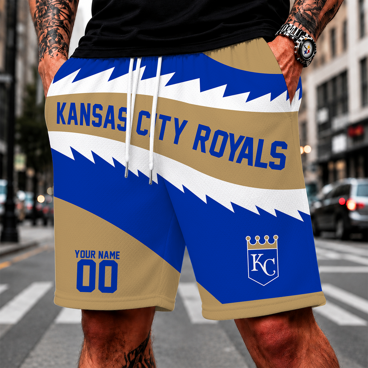 [FLASH SALE] NEW CUSTOMIZED MLB19 KCR KANSAS CITY ROYALS SHORT PANTS