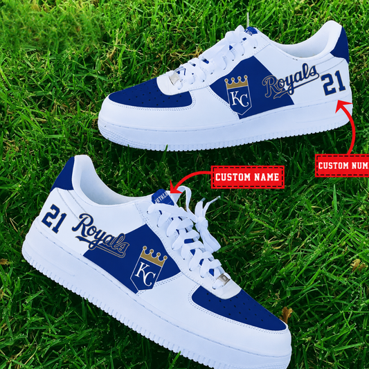 [FLASH SALE] NEW CUSTOMIZED MLB19 KCR KANSAS CITY ROYALS AF1 SHOES