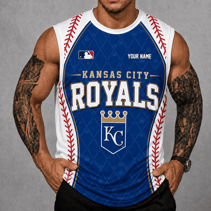 [FLASH SALE] NEW CUSTOMIZED MLB19 KCR KANSAS CITY ROYALS TANK TOP & GYM SHIRT