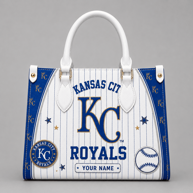 [FLASH SALE] NEW CUSTOMIZED MLB19 KCR KANSAS CITY ROYALS LEATHER HANDBAG