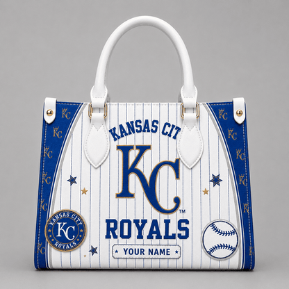 [FLASH SALE] NEW CUSTOMIZED MLB19 KCR KANSAS CITY ROYALS LEATHER HANDBAG