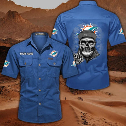 [SPECIAL OFFER] NEW CUSTOMIZED NFL19 MDP MIAMI DOLPHINS MUTICOLOR MEN'S CARGO SHIRT