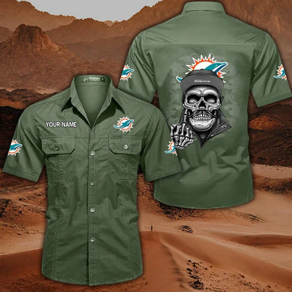 [SPECIAL OFFER] NEW CUSTOMIZED NFL19 MDP MIAMI DOLPHINS MUTICOLOR MEN'S CARGO SHIRT