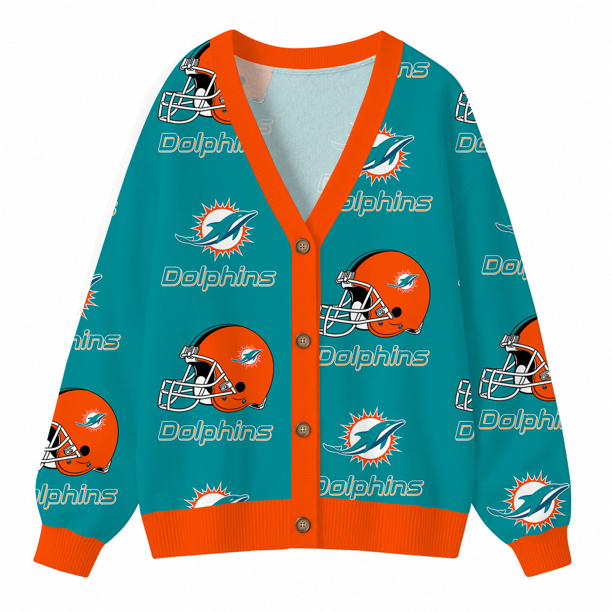 [SPECIAL OFFER] NEW CUSTOMIZED NFL19 MDP MIAMI DOLPHINS CARDIGAN
