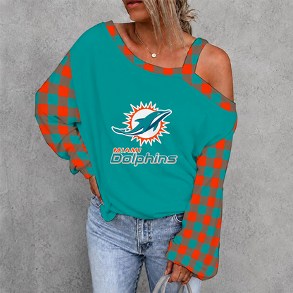 [SPECIAL OFFER] NEW CUSTOMIZED NFL19 MDP MIAMI DOLPHINS DROP SHOULDER SWEATSHIRT