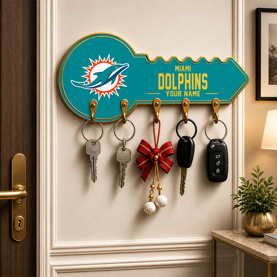 [SPECIAL OFFER] NEW CUSTOMIZED NFL19 MDP MIAMI DOLPHINS WALL KEY HOLDER FOR HOME