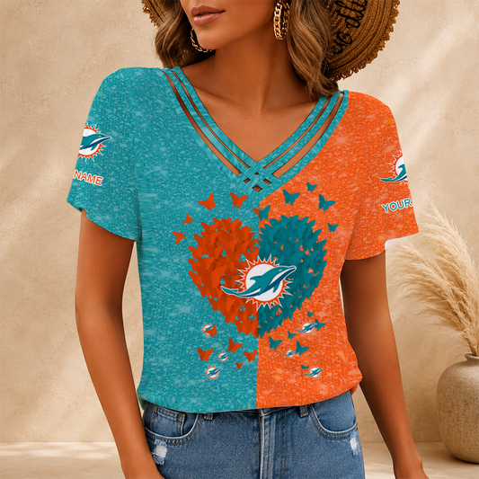 [SPECIAL OFFER] NEW CUSTOMIZED NFL19 MDP MIAMI DOLPHINS V-NECK SHIRT