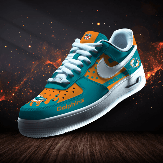 LIMITED EDITION - NEW CUSTOMIZED NFL19 MDP MIAMI DOLPHINS AF1 SNEAKERS
