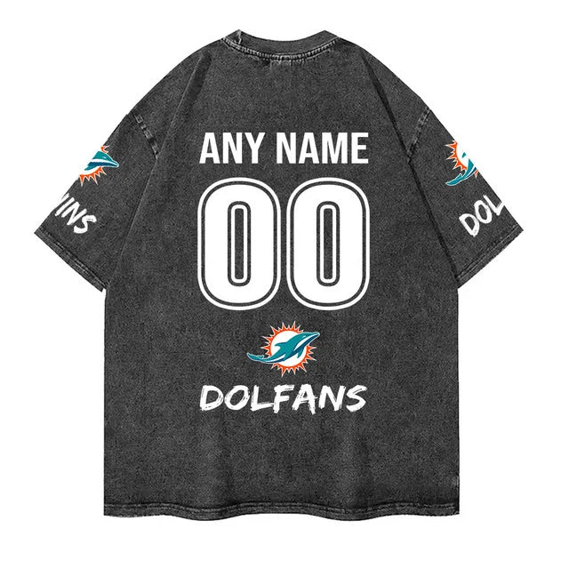 [SPECIAL OFFER] NEW CUSTOMIZED NFL19 MDP MIAMI DOLPHINS FUNNY MULTICOLOR WASHED TEE
