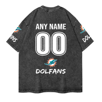 [SPECIAL OFFER] NEW CUSTOMIZED NFL19 MDP MIAMI DOLPHINS FUNNY MULTICOLOR WASHED TEE