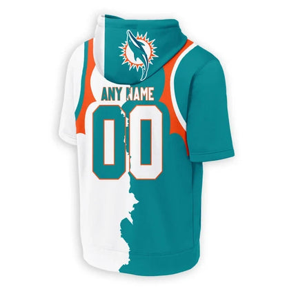 [SPECIAL OFFER] NEW CUSTOMIZED NFL19 MDP MIAMI DOLPHINS SHORT SLEEVE HOODIE T-SHIRT
