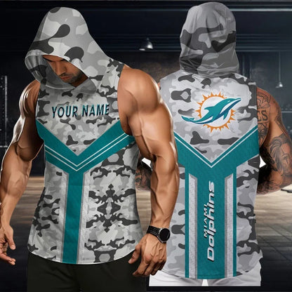 [SPECIAL OFFER] NEW CUSTOMIZED NFL19 MDP MIAMI DOLPHINS HOODED TANK TOP