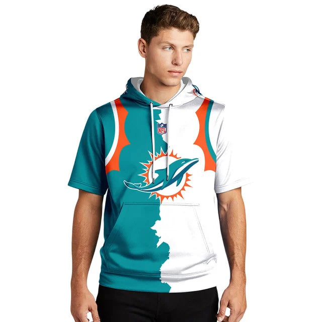 [SPECIAL OFFER] NEW CUSTOMIZED NFL19 MDP MIAMI DOLPHINS SHORT SLEEVE HOODIE T-SHIRT