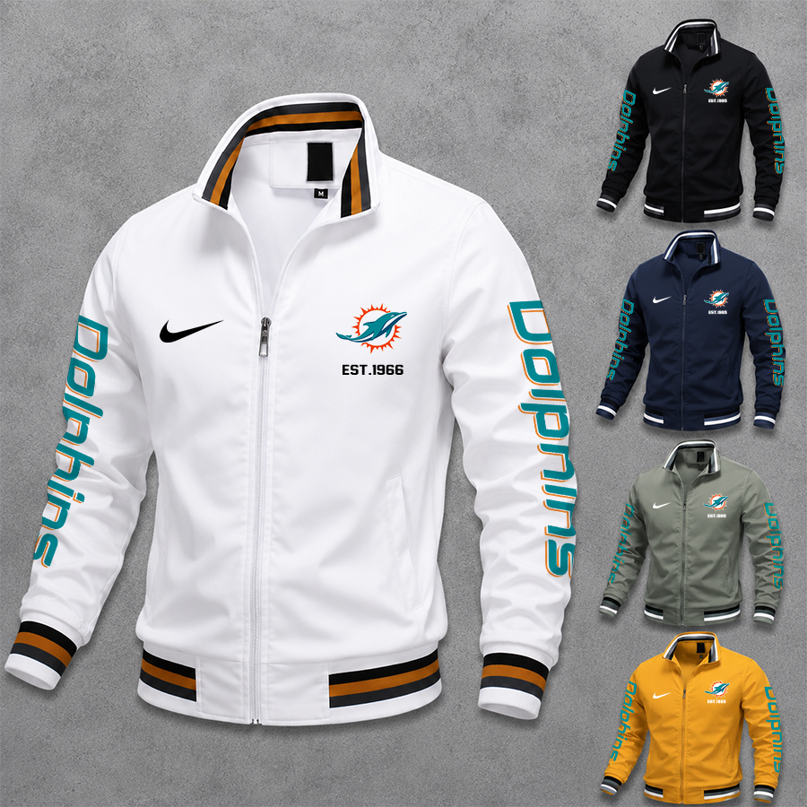 [SPECIAL OFFER] NEW CUSTOMIZED NFL19 MDP MIAMI DOLPHINS MEN'S CASUAL JACKET