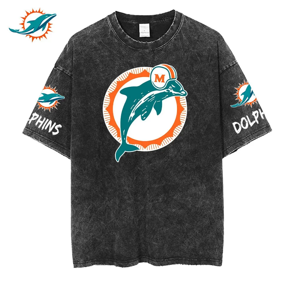 [SPECIAL OFFER] NEW CUSTOMIZED NFL19 MDP MIAMI DOLPHINS FUNNY MULTICOLOR WASHED TEE