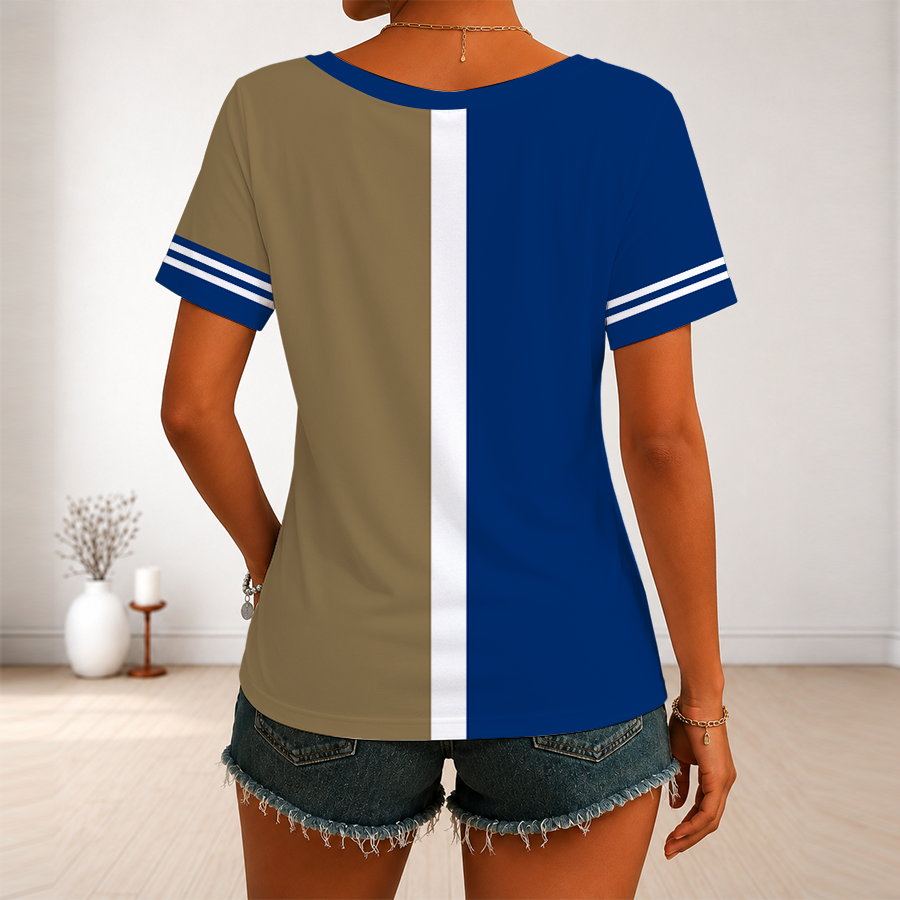 [FLASH SALE] NEW CUSTOMIZED MLB19 KCR KANSAS CITY ROYALS V-NECK FEMALE SHIRT
