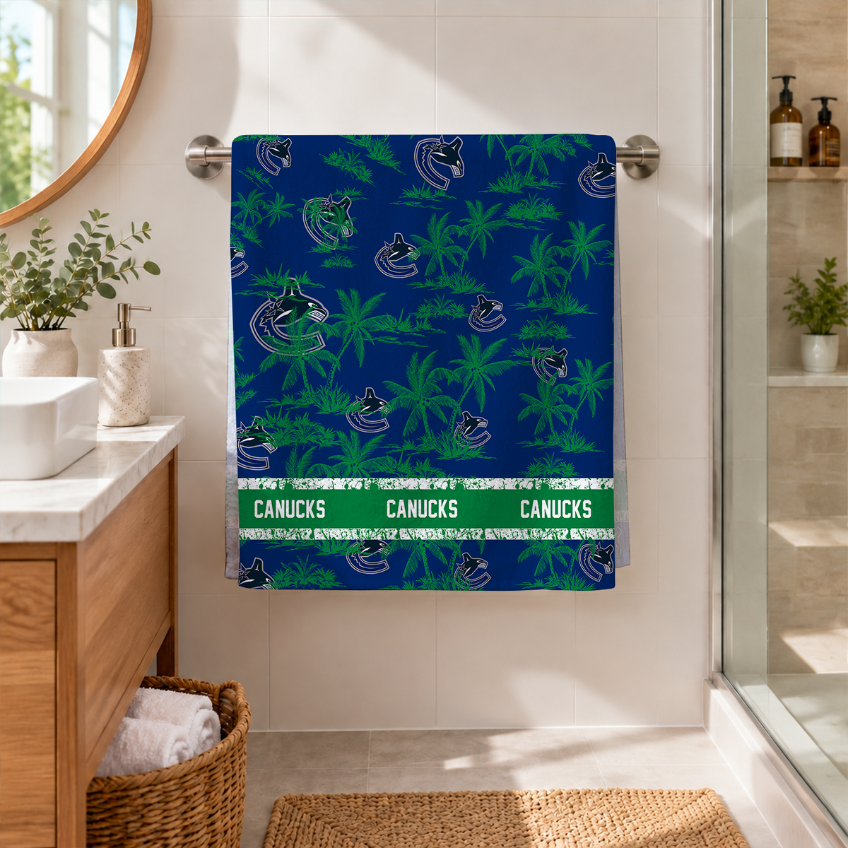 [SUPER SALE] NEW CUSTOMIZED NHL19 VCC VANCOUVER CANUCKS BEACH TOWEL
