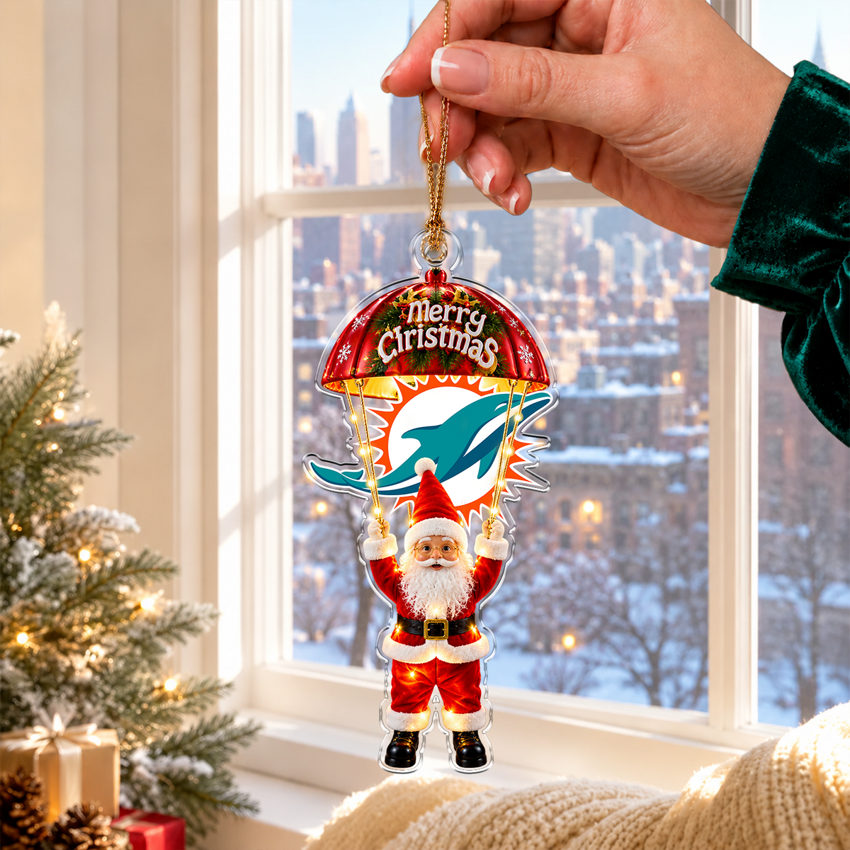 [SPECIAL OFFER] NEW CUSTOMIZED NFL19 MDP MIAMI DOLPHINS CHRISTMAS ACRYLIC ORNAMENT