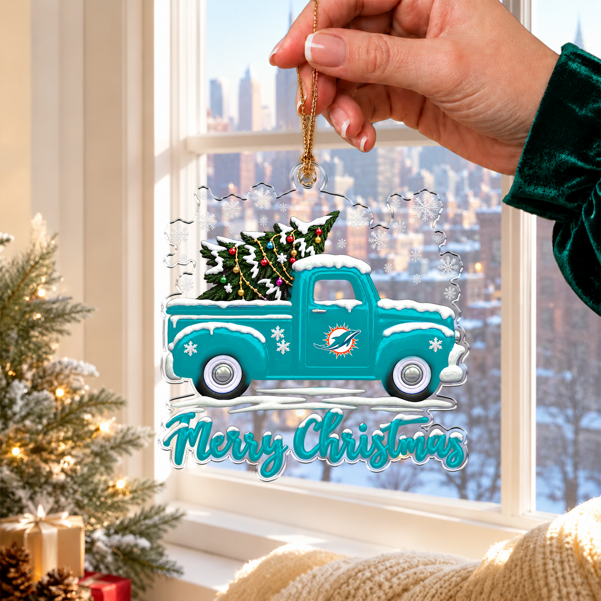 [SPECIAL OFFER] NEW CUSTOMIZED NFL19 MDP MIAMI DOLPHINS CHRISTMAS ACRYLIC ORNAMENT