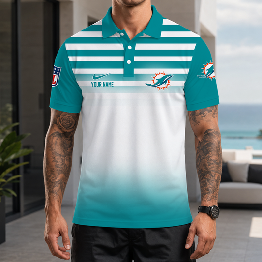 [SPECIAL OFFER] NEW CUSTOMIZED NFL19 MDP MIAMI DOLPHINS POLO SHIRT