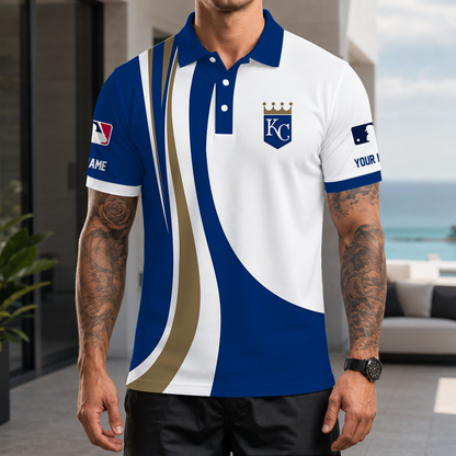 [FLASH SALE] NEW CUSTOMIZED MLB19 KCR KANSAS CITY ROYALS POLO SHIRT