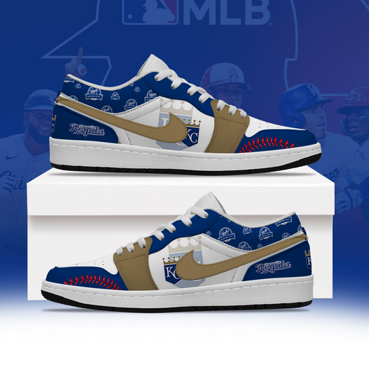 [FLASH SALE] NEW CUSTOMIZED MLB19 KCR KANSAS CITY ROYALS AIR JORDAN LOW SHOES