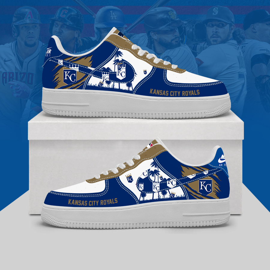 [FLASH SALE] NEW CUSTOMIZED MLB19 KCR KANSAS CITY ROYALS AF1 SHOES