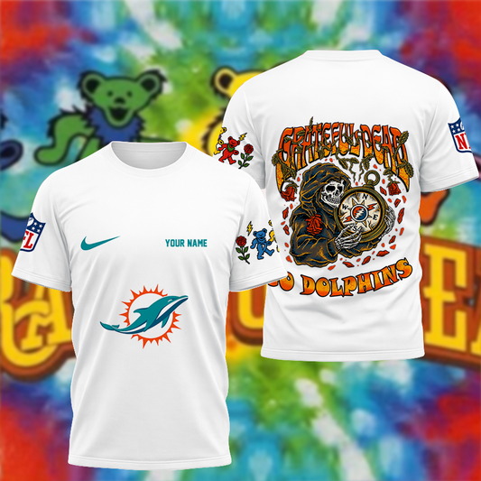 [SPECIAL OFFER] NEW CUSTOMIZED NFL19 MDP MIAMI DOLPHINS x GRATEFUL DEAD T-SHIRT, HOODIE, ZIP HOODIE