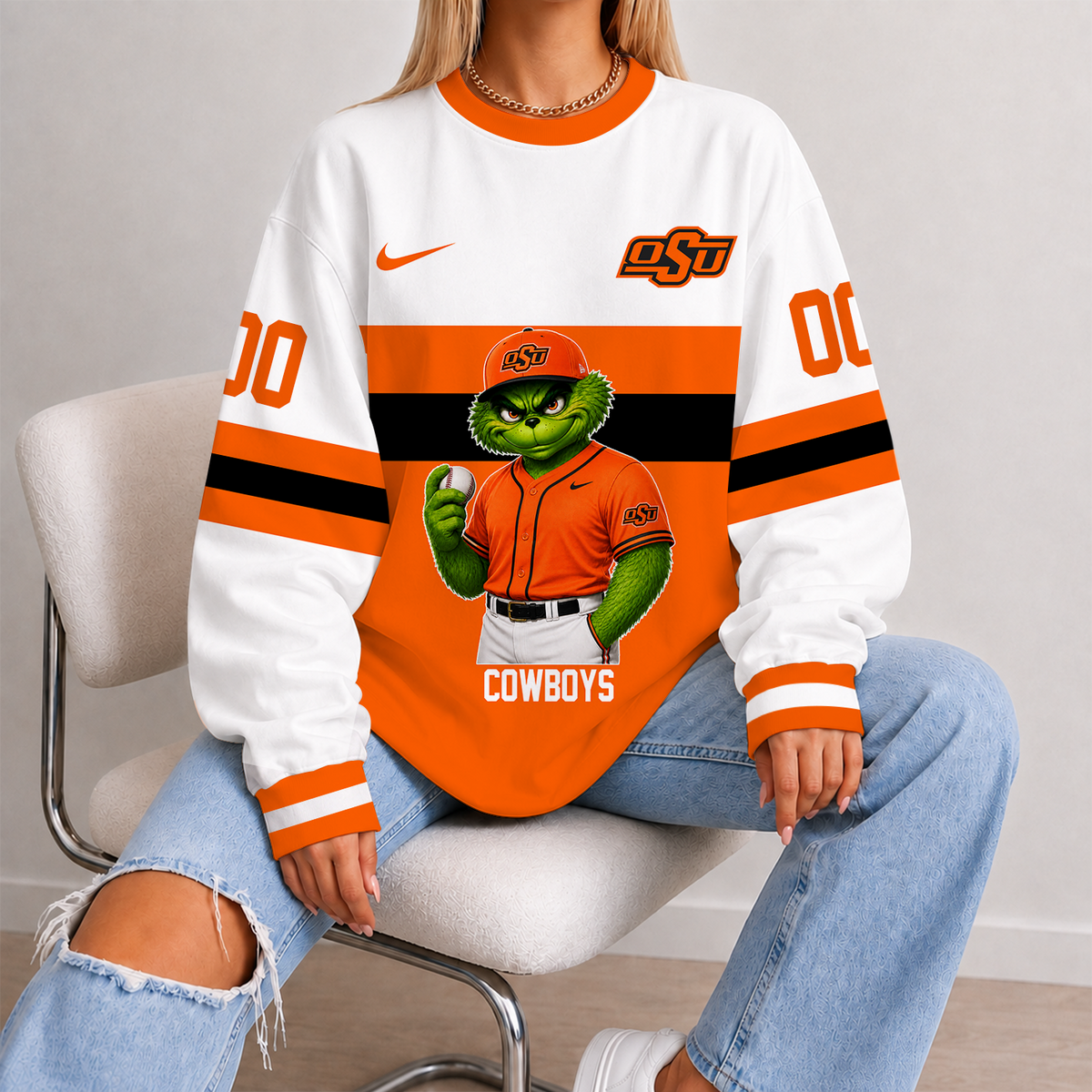 [FAN FAVORITE] NEW CUSTOMIZED NCAA CWS19 OSC OKLAHOMA STATE COWBOYS UNISEX SWEATSHIRT