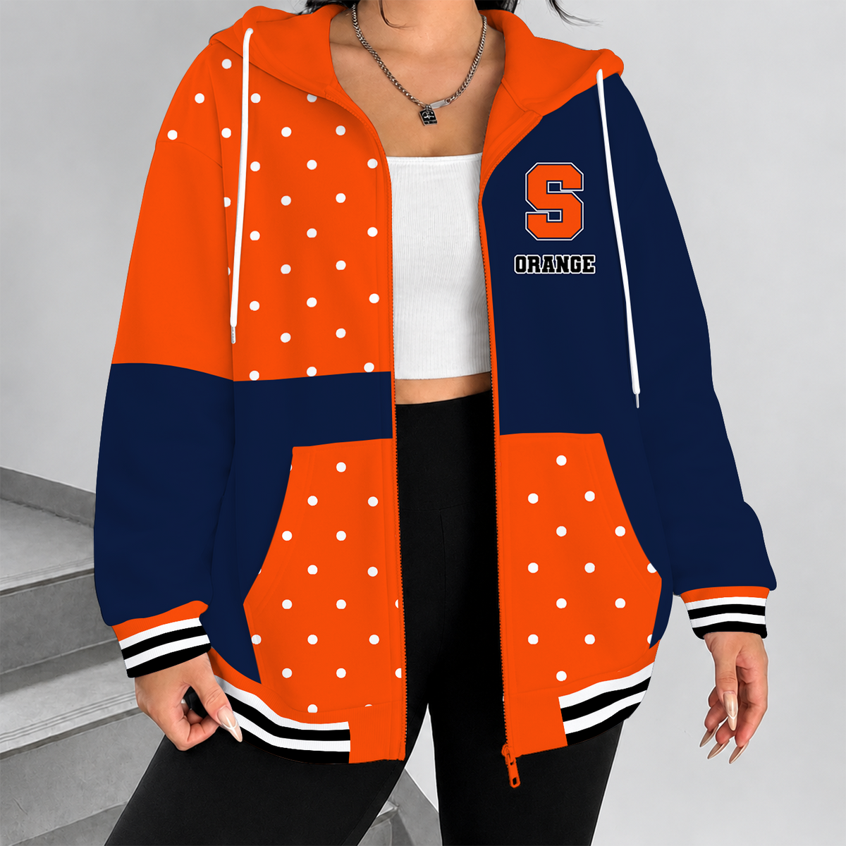 [FAN FAVORITE] NEW CUSTOMIZED NCAA MAM19 SYO SYRACUSE ORANGE STRAPPY ZIP HOODIE