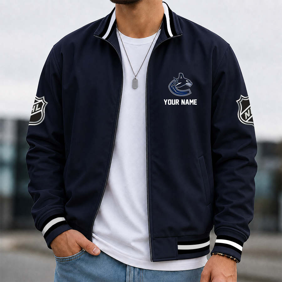 [SUPER SALE] NEW CUSTOMIZED NHL19 VCC VANCOUVER CANUCKS MULTICOLOR MEN'S CASUAL JACKET