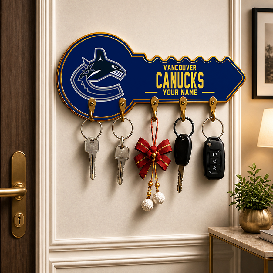 [SUPER SALE] NEW CUSTOMIZED NHL19 VANCOUVER CANUCKS WALL KEY HOLDER FOR HOME
