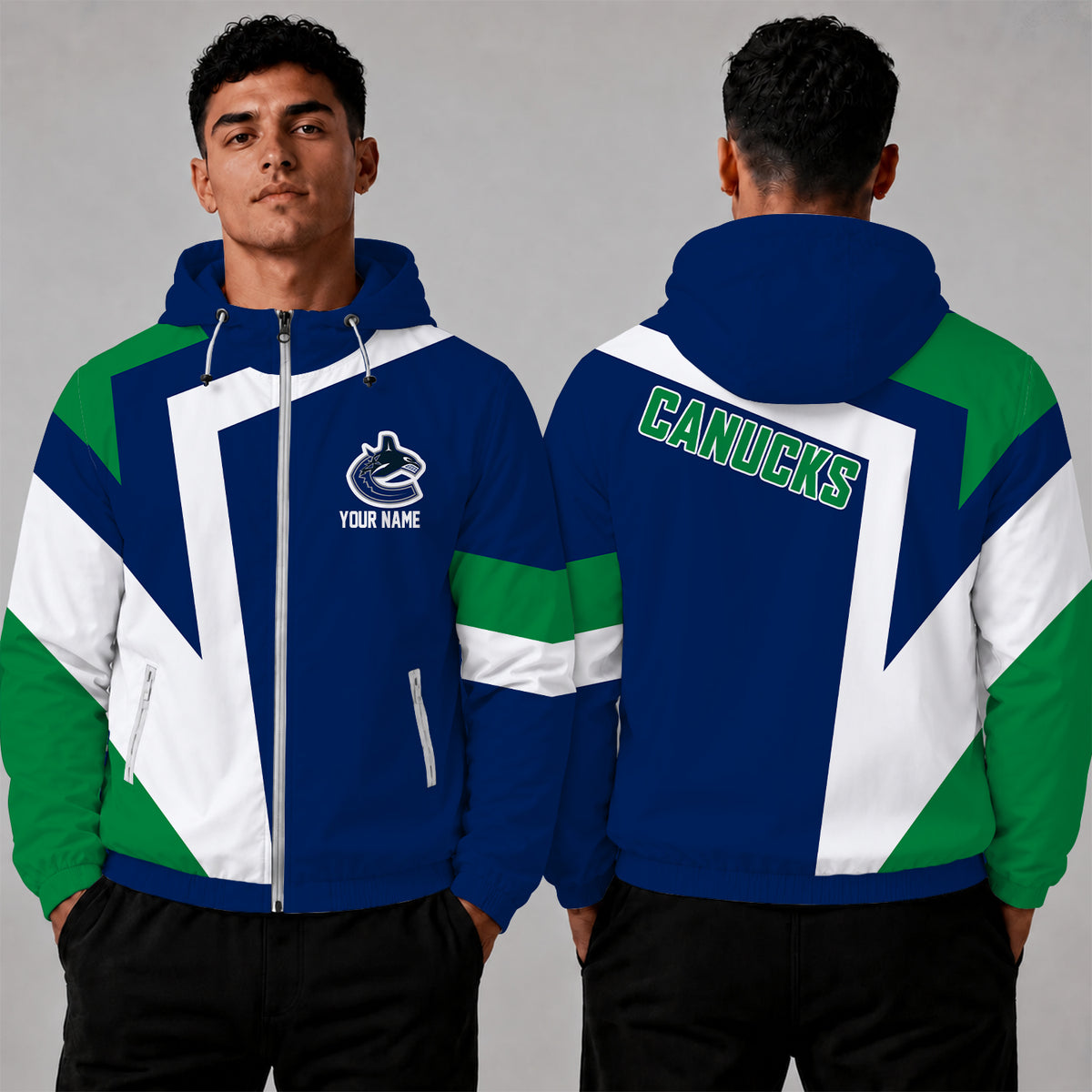 [SUPER SALE] NEW CUSTOMIZED NHL19 VCC VANCOUVER CANUCKS WINDBREAKER JACKET