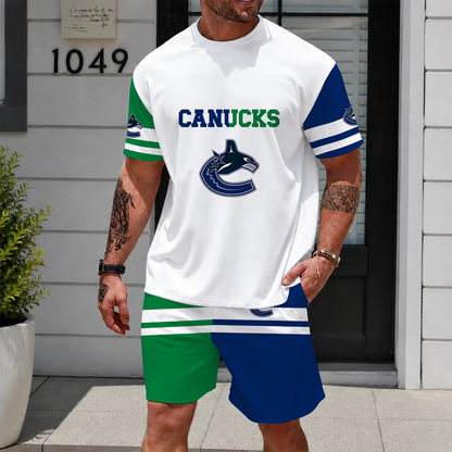 [SUPER SALE] NEW CUSTOMIZED NHL19 VCC VANCOUVER CANUCKS UNISEX T-SHIRT & SHORTS SET