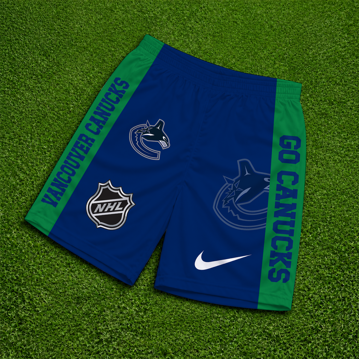 [SUPER SALE] NEW CUSTOMIZED NHL19 VCC VANCOUVER CANUCKS SHORT PANTS