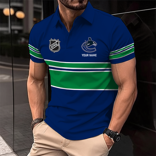 [SUPER SALE] NEW CUSTOMIZED NHL19 VCC VANCOUVER CANUCKS POLO SHIRT