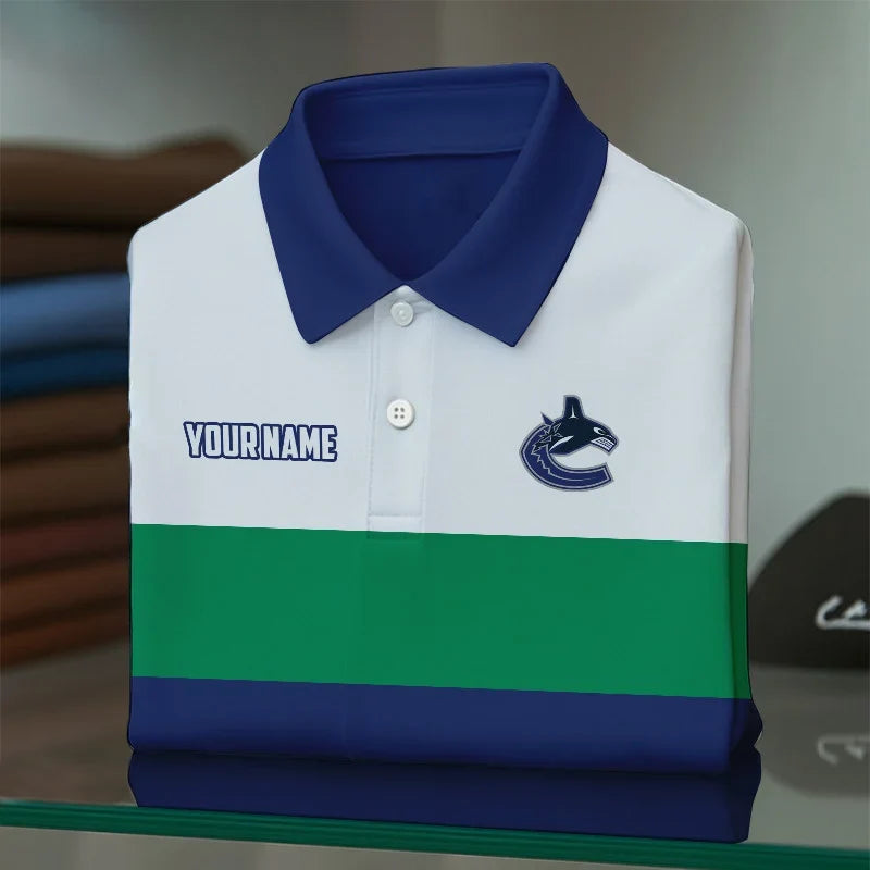 [SUPER SALE] NEW CUSTOMIZED NHL19 VCC VANCOUVER CANUCKS POLO SHIRT