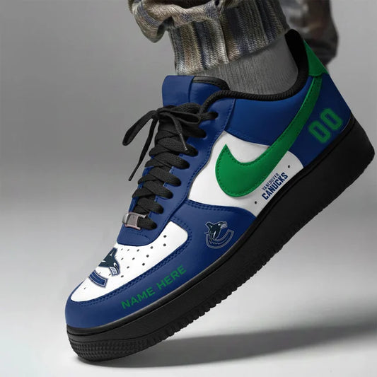 [SUPER SALE] NEW CUSTOMIZED NHL19 VANCOUVER CANUCKS AF1 SHOES