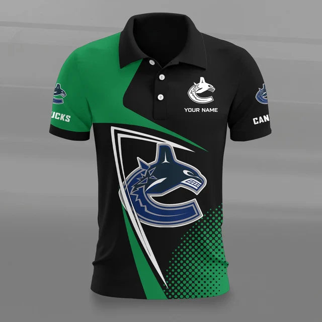 [SUPER SALE] NEW CUSTOMIZED NHL19 VANCOUVER CANUCKS POLO SHIRT
