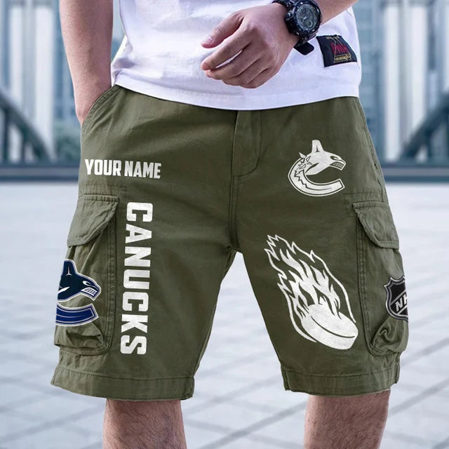 [SUPER SALE] NEW CUSTOMIZED NHL19 VANCOUVER CANUCKS CARGO SHORTS