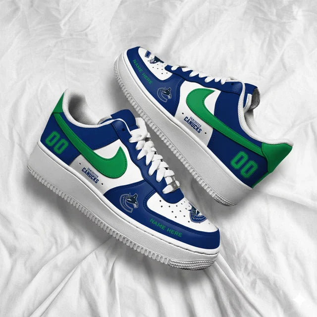 [SUPER SALE] NEW CUSTOMIZED NHL19 VANCOUVER CANUCKS AF1 SHOES