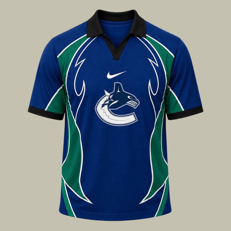 [SUPER SALE] NEW CUSTOMIZED NHL19 VCC VANCOUVER CANUCKS POLO SHIRT