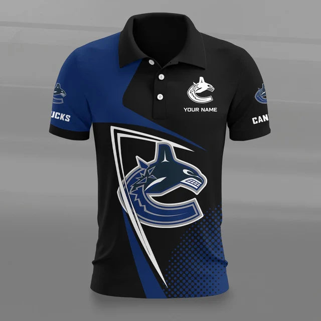 [SUPER SALE] NEW CUSTOMIZED NHL19 VCC VANCOUVER CANUCKS POLO SHIRT