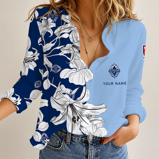 [FAN EXCLUSIVE] NEW CUSTOMIZED MLS19 VWF VANCOUVER WHITECAPS FC WOMEN CASUAL SHIRT